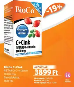 Alma Gyógyszertárak BioCo C+Cink RETARD C-vitamin filmtabletta ajánlat