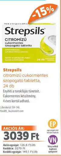 Alma Gyógyszertárak Strepsils tabletta ajánlat
