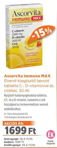 Alma Gyógyszertárak Ascorvita Immuno MAX ajánlat