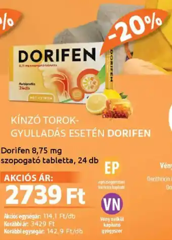 Alma Gyógyszertárak Dorifen szopogató tabletta ajánlat