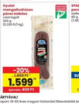 Interspar Gyulai mangalicahúsos páros kolbász ajánlat