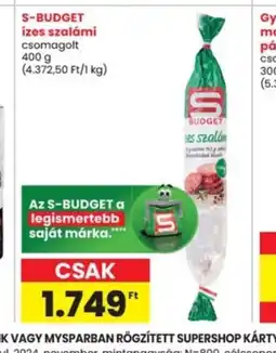 Interspar S-BUDGET ízes szalámi ajánlat