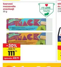 Interspar Szarvasi mozzarella snacksajt ajánlat