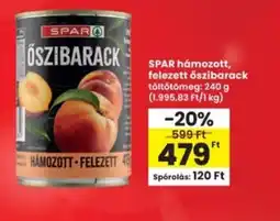 Interspar SPAR hámozott, felezett őszibarack ajánlat