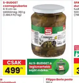 Interspar S-BUDGET csemegeuborka ajánlat