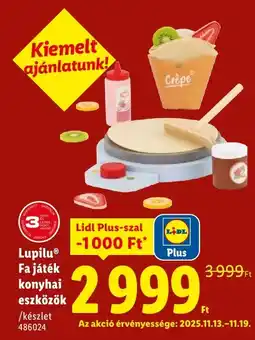 Lidl Lupilu Fa játék konyhai eszközök ajánlat