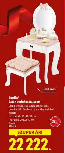 Lidl Lupilu Játék sminkasztalszett ajánlat