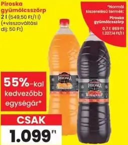 Spar Piroska gyümölcsszörp ajánlat