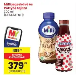 Spar Milli jegeskávé és Pöttyös tejital ajánlat