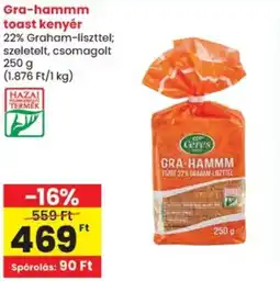 Spar Gra-hammm toast kenyér ajánlat