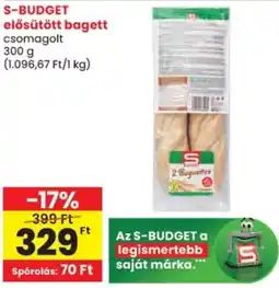 Spar S-BUDGET elősütött bagett ajánlat