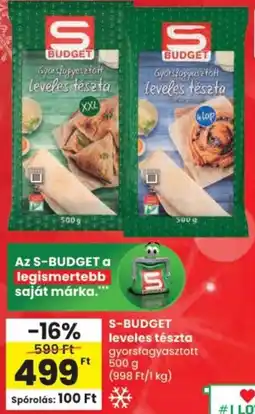 Spar S-BUDGET leveles tészta ajánlat