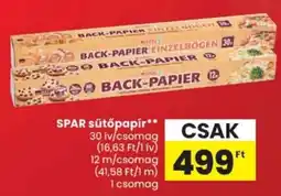 Spar SPAR sütőpapír ajánlat