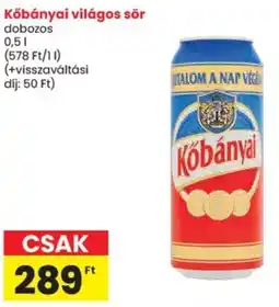 Spar Kőbányai világos sör ajánlat