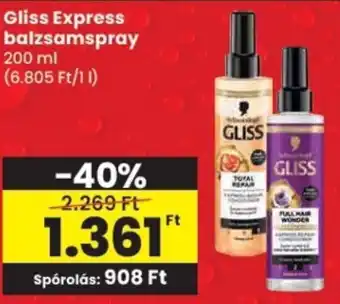 Spar Gliss Express balzsamspray ajánlat