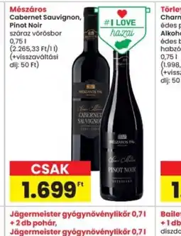 Interspar Mészáros Cabernet Sauvignon, Pinot Noir ajánlat