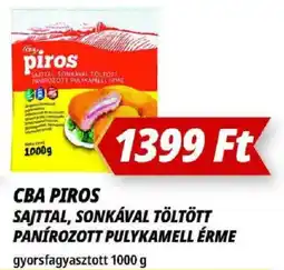 Príma Cba piros sajttal, sonkával töltött panírozott pulykamell érme ajánlat