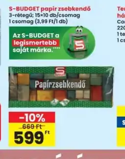 Interspar S-BUDGET papír zsebkendő ajánlat