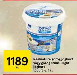 Tesco Realnature görög joghurt vagy görög stílusú light joghurt ajánlat