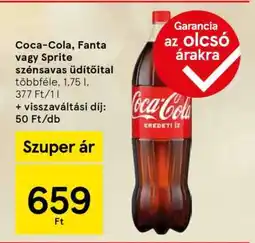 Tesco Coca-Cola, Fanta vagy Sprite szénsavas üdítőital ajánlat