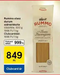 Tesco Rummo olasz durum száraztészta ajánlat