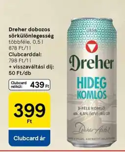 Tesco Dreher dobozos sörkülönlegesség ajánlat