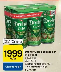 Tesco Dreher Gold dobozos sör multipack ajánlat