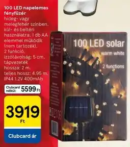 Tesco 100 LED napelemes fényfüzér ajánlat