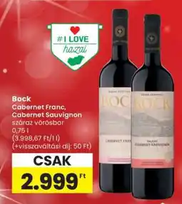 Spar Bock Cabernet Franc, Cabernet Sauvignon ajánlat