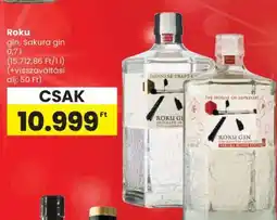 Spar Roku gin, Sakura gin 0,7 l ajánlat