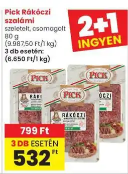Spar PICK Rákóczi szalámi ajánlat