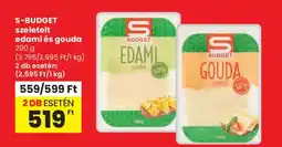 Spar S-BUDGET szeletelt edami és gouda ajánlat