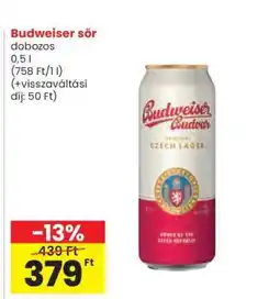 Spar Budweiser sör ajánlat