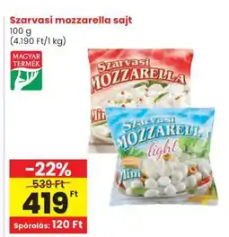 Spar Szarvasi Mozzarella sajt ajánlat