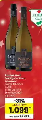 Spar Paulus Gold Sauvignon Blanc, Generosa ajánlat
