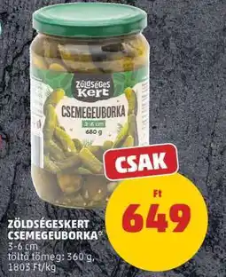 PENNY Zöldségeskert Csemegeuborka ajánlat