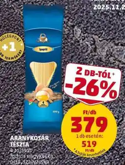 PENNY Aranykosár Tészta ajánlat