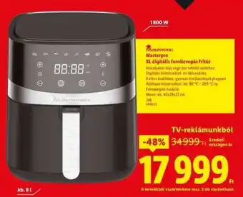 Masterpro XL digitális forrólevegős fritőz