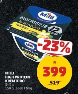 PENNY Milli High Protein krémtúró ajánlat