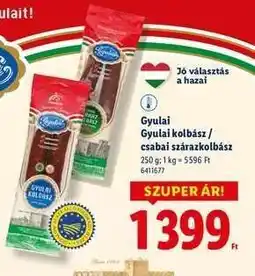 Lidl Gyulai kolbász / Csabai szárazkolbász ajánlat