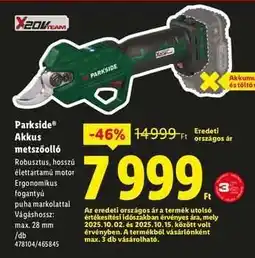 Lidl PARKSIDE Akkus metszőolló ajánlat