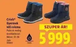 Lidl Crivit Gyermek téli csizma ajánlat