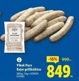 Lidl PIKOK PURE Bajor grillkolbász ajánlat