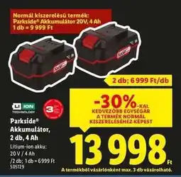 Lidl Parkside Akkumulátor, 2 db, 4 Ah ajánlat