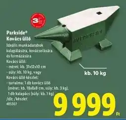 Lidl Parkside Kovács üllő ajánlat