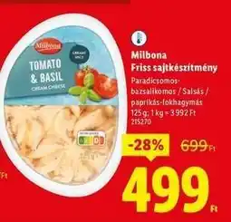 Lidl MILBONA Friss sajtkészítmény ajánlat