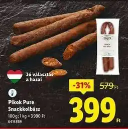 Lidl PIKOK PURE Snackkolbász ajánlat