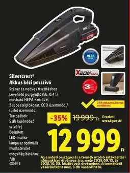 Lidl SILVERCREST Akkus kézi porszívó ajánlat