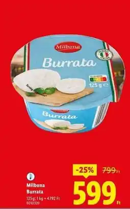 Lidl MILBONA Burrata ajánlat