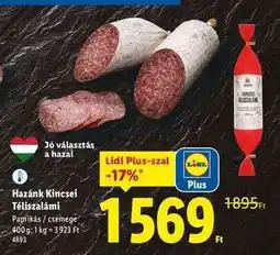 Lidl HAZÁNK KINCSEI Téliszalámi ajánlat